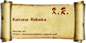 Katona Rebeka névjegykártya